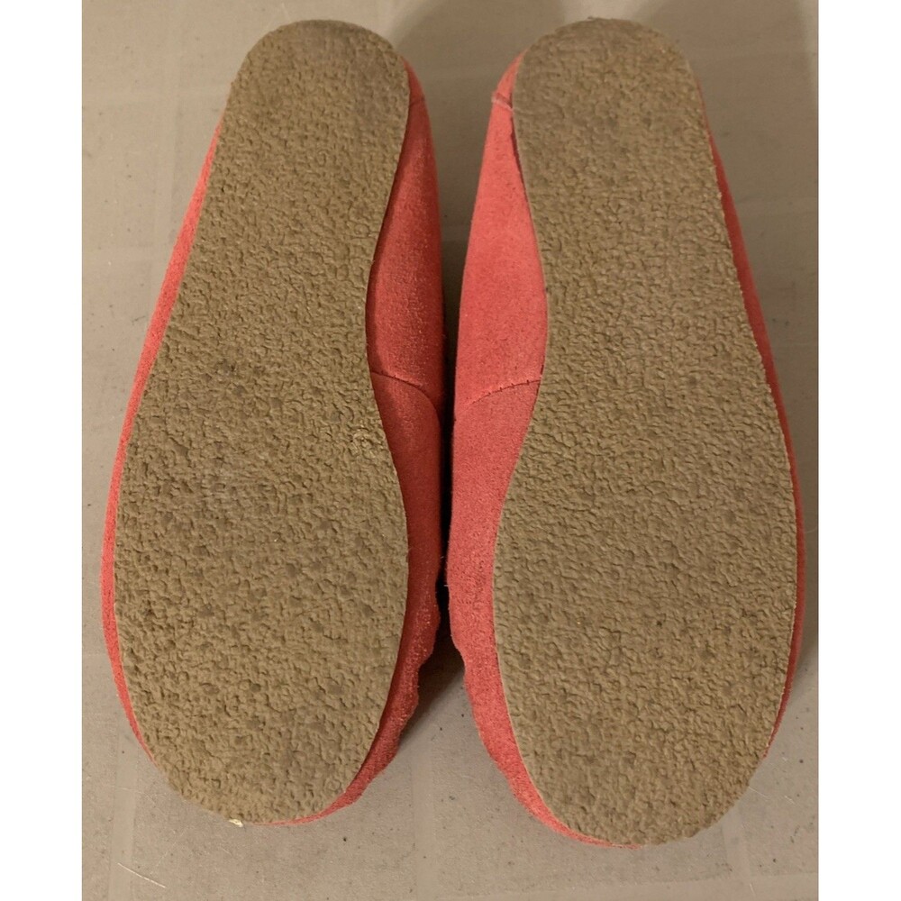 Minnetonka Moccasin Slippers Shoes Women’s 7 Pink Suede Faux Fur Rubber Sole - Picture 5 of 7